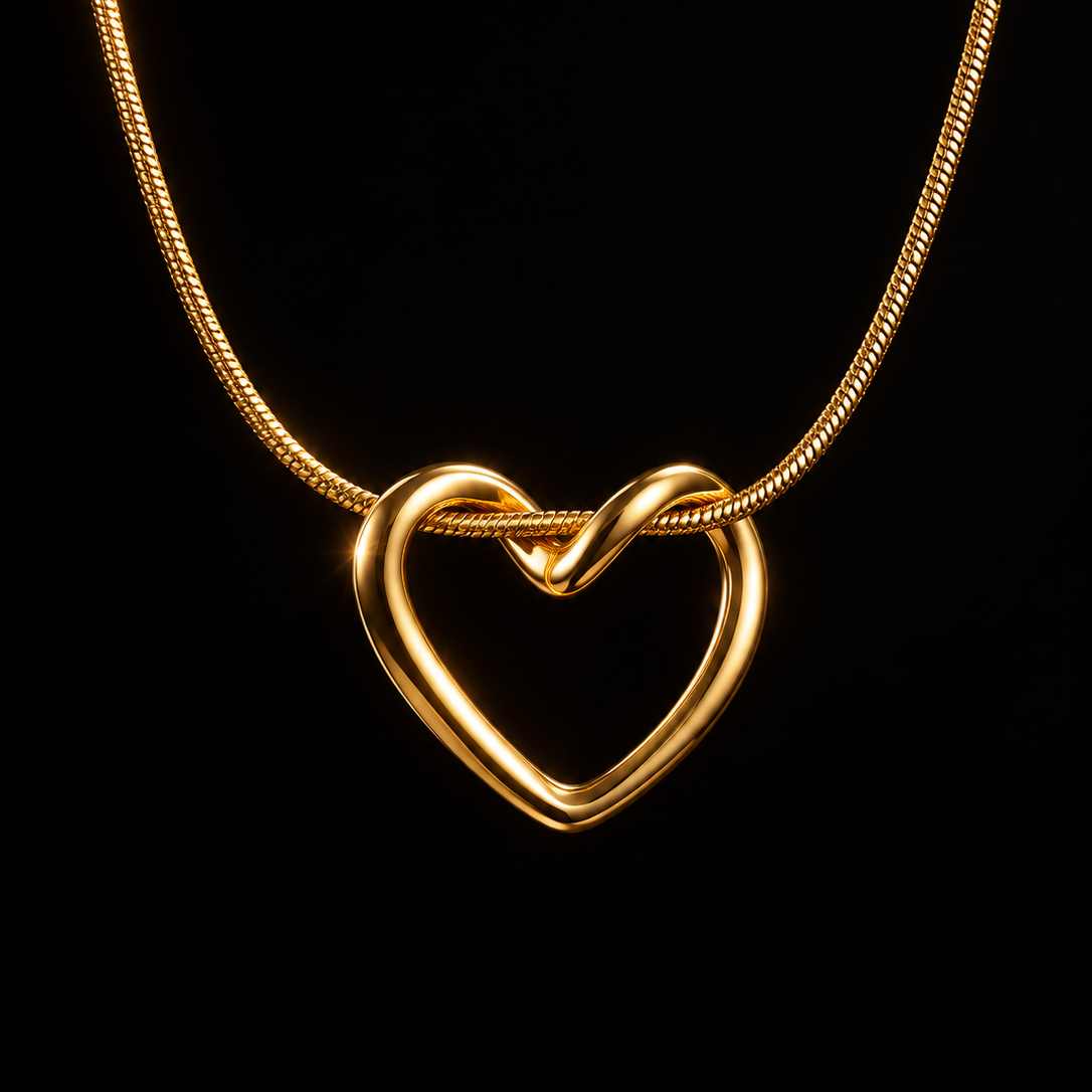 Eternal Love 18K Gold-Plated Open Heart Pendant Necklace