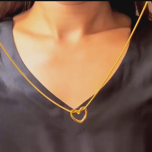 Eternal Love 18K Gold-Plated Open Heart Pendant Necklace